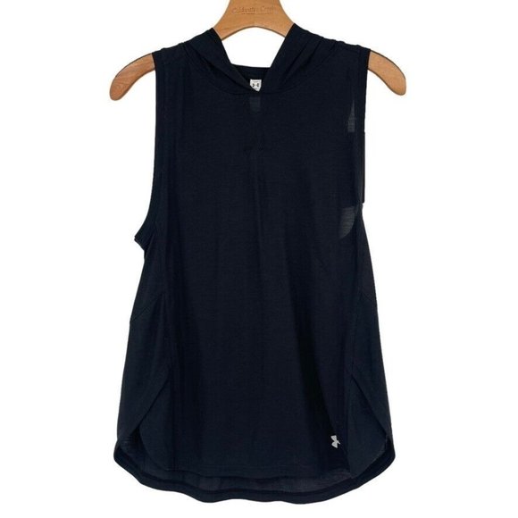 Under Armour Jackets & Blazers - Under Armour women's sleeveless hoodie knit shirt black size small heat gear new